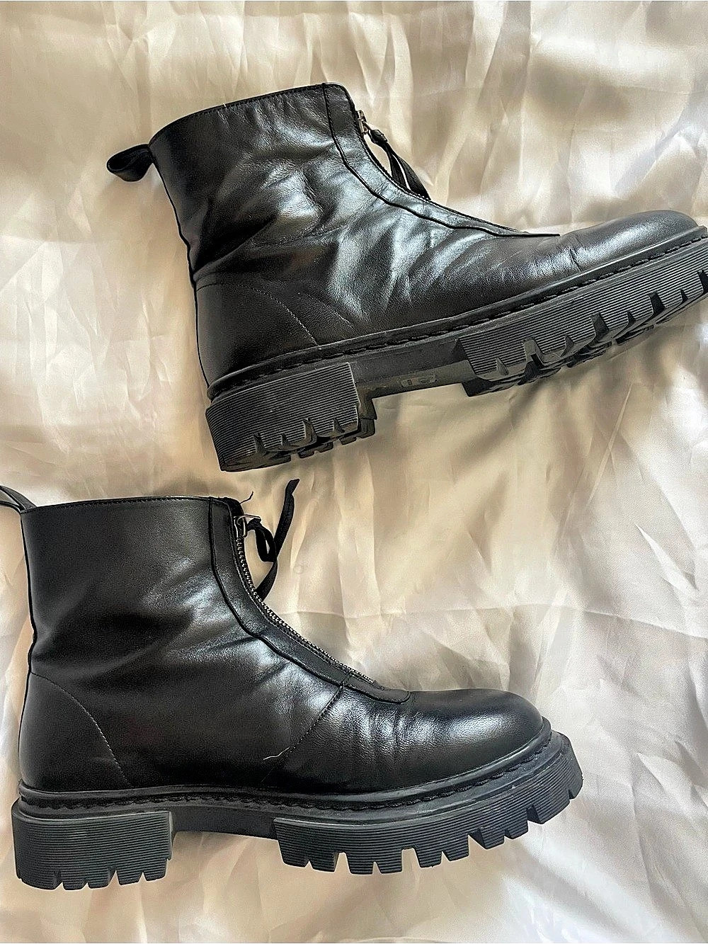 STAUD Miles Zip Ankle Boot Black Combat Boots